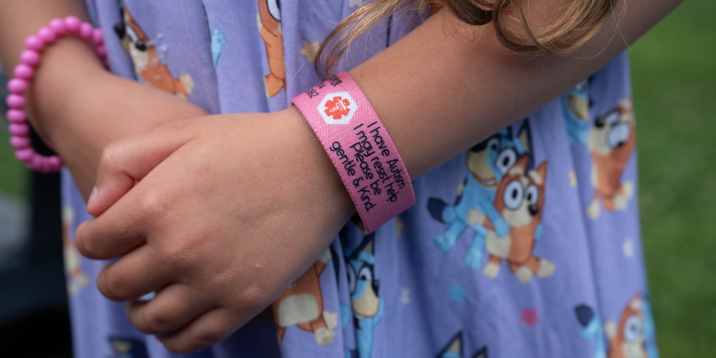 Custom PERSONALIZED Kids Medical Alert Wristband Safety ID Bracelet