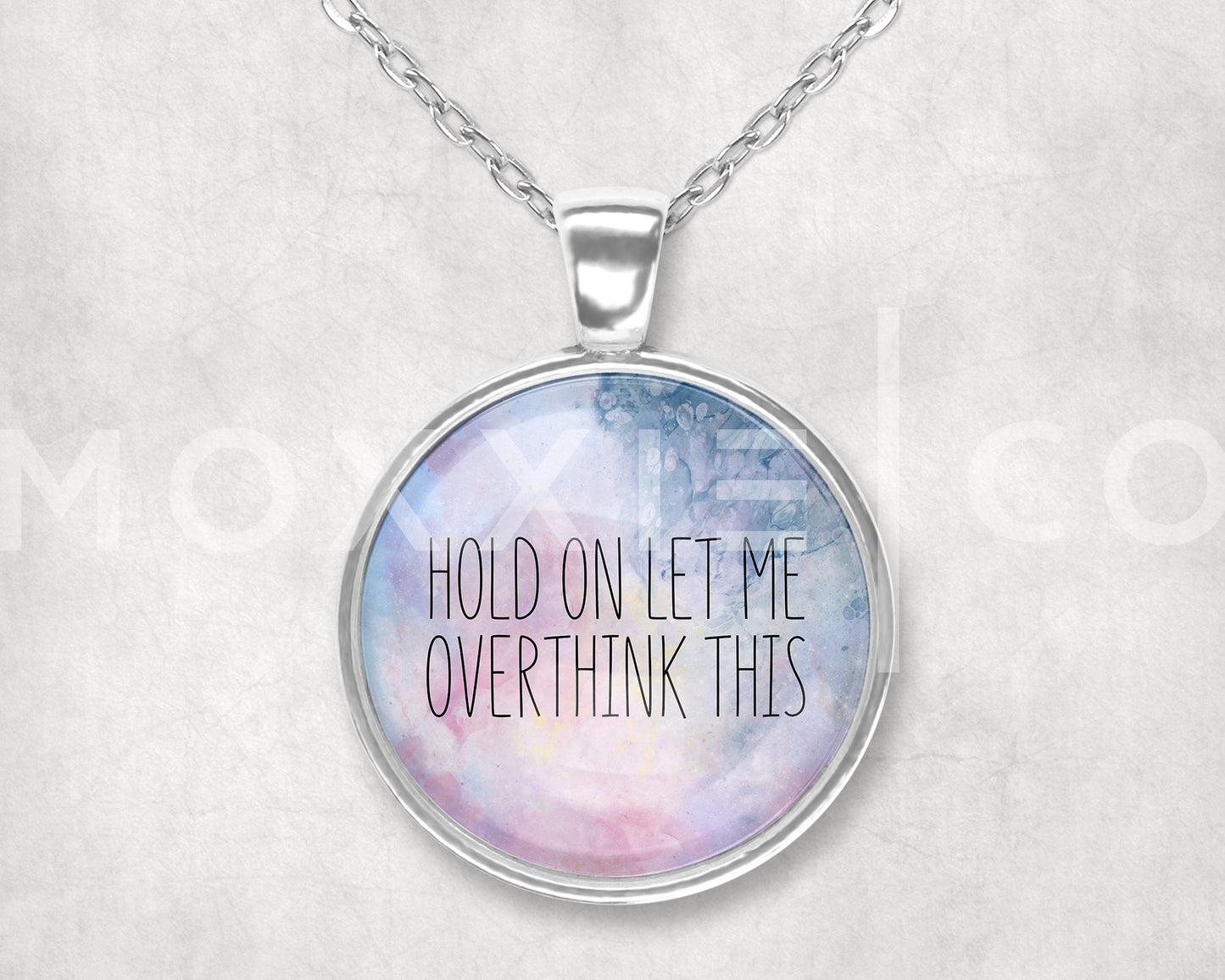 Hold on Let Me Overthink This Funny Pendant Necklace Jewelry // Gift for Her // Best Friend Gift // ADHD Funny Sarcastic Gift // Keychain