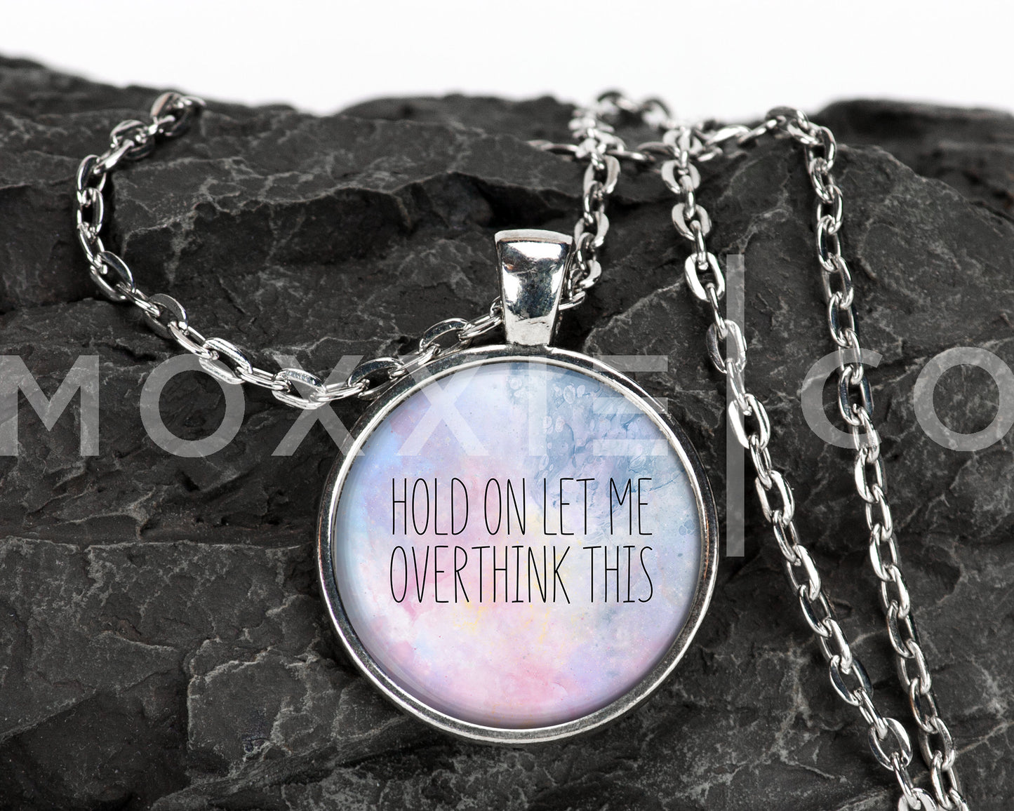 Hold on Let Me Overthink This Funny Pendant Necklace Jewelry // Gift for Her // Best Friend Gift // ADHD Funny Sarcastic Gift // Keychain