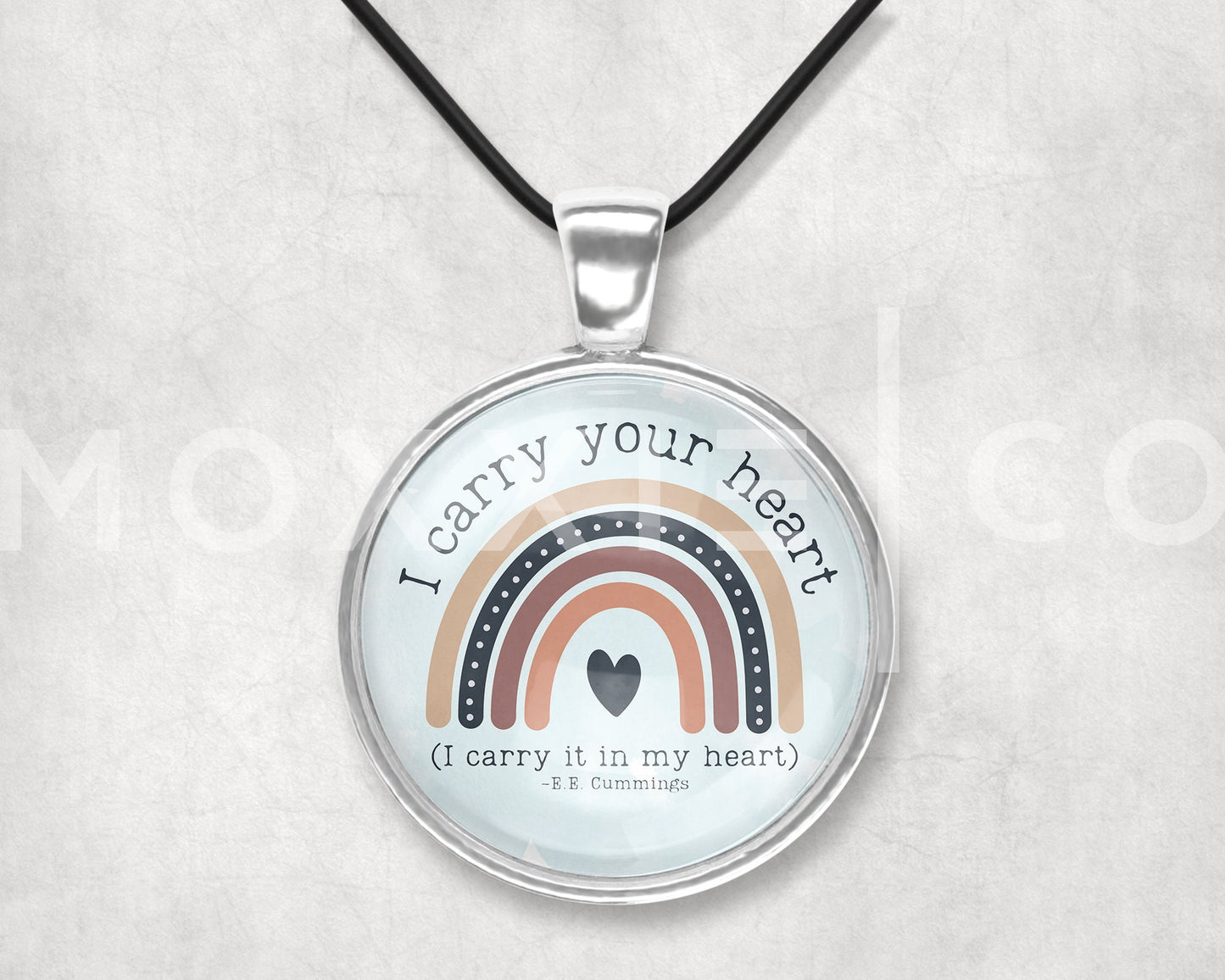 I Carry Your Heart Quote Necklace / Mental Health Anxiety Loss Grief Support Awareness Pendant Necklace Jewelry // Gifts for Her // Keychain