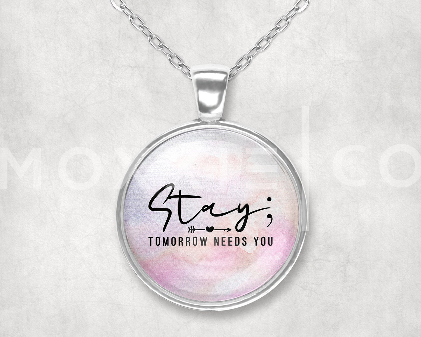 Stay Tomorrow Needs You Semicolon ; Mental Health Anxiety Depression Suicide Awareness Pendant Necklace Jewelry // Gifts for Her // Keychain