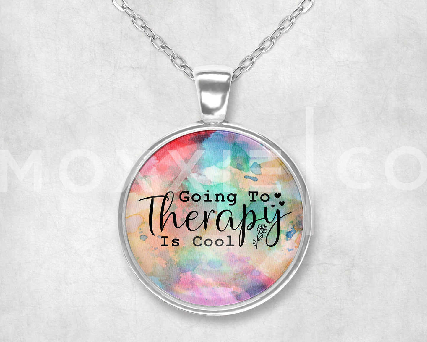 Going to Therapy is Cool Mental Health Anxiety Depression Awareness Pendant Necklace Jewelry // Gifts for Her Best Friend Gift // Keychain