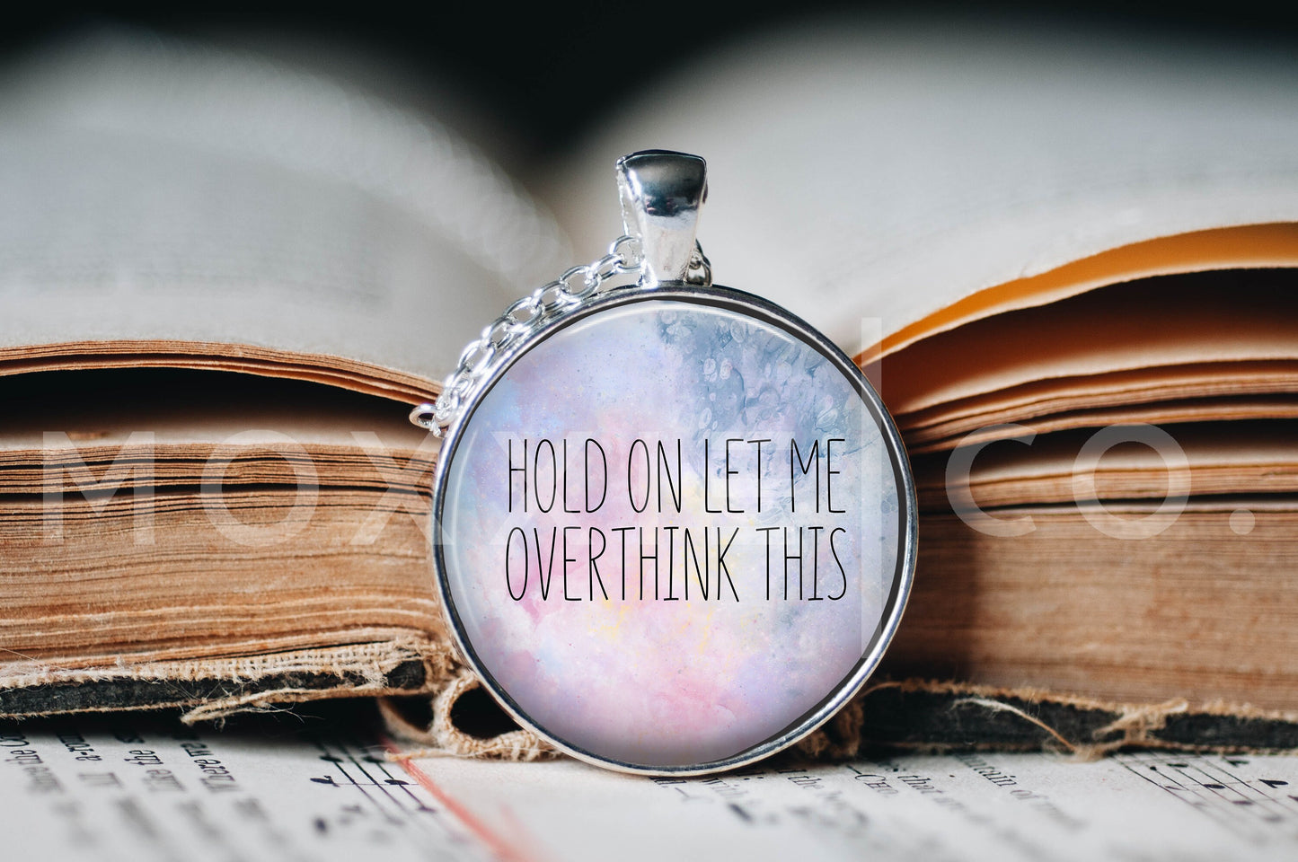 Hold on Let Me Overthink This Funny Pendant Necklace Jewelry // Gift for Her // Best Friend Gift // ADHD Funny Sarcastic Gift // Keychain
