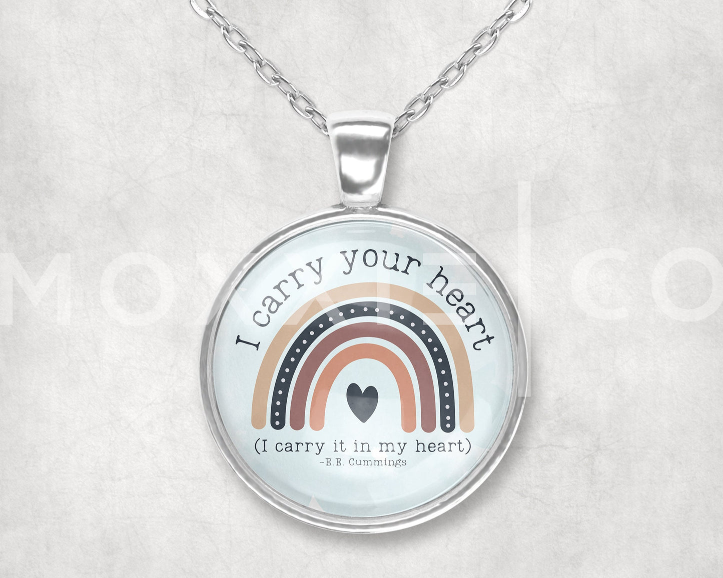 I Carry Your Heart Quote Necklace / Mental Health Anxiety Loss Grief Support Awareness Pendant Necklace Jewelry // Gifts for Her // Keychain