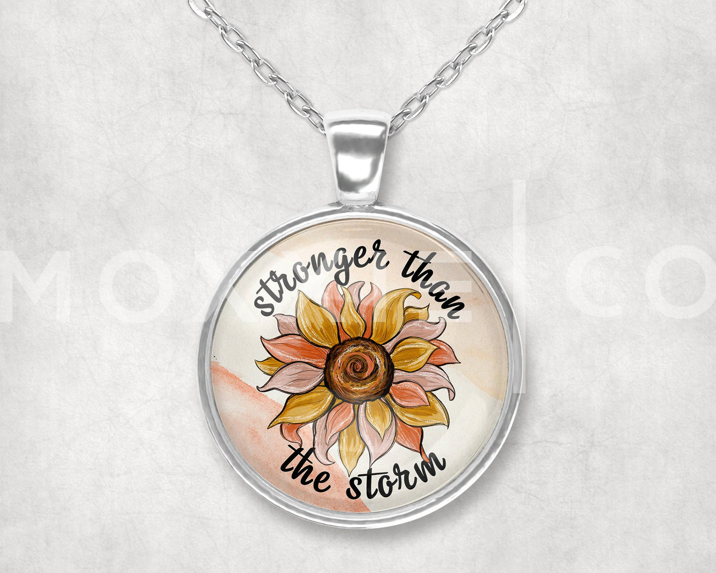Stronger than the Storm Mental Health Anxiety Depression Grief ADHD Awareness Support Pendant Necklace Jewelry // Gifts for Her // Keychain