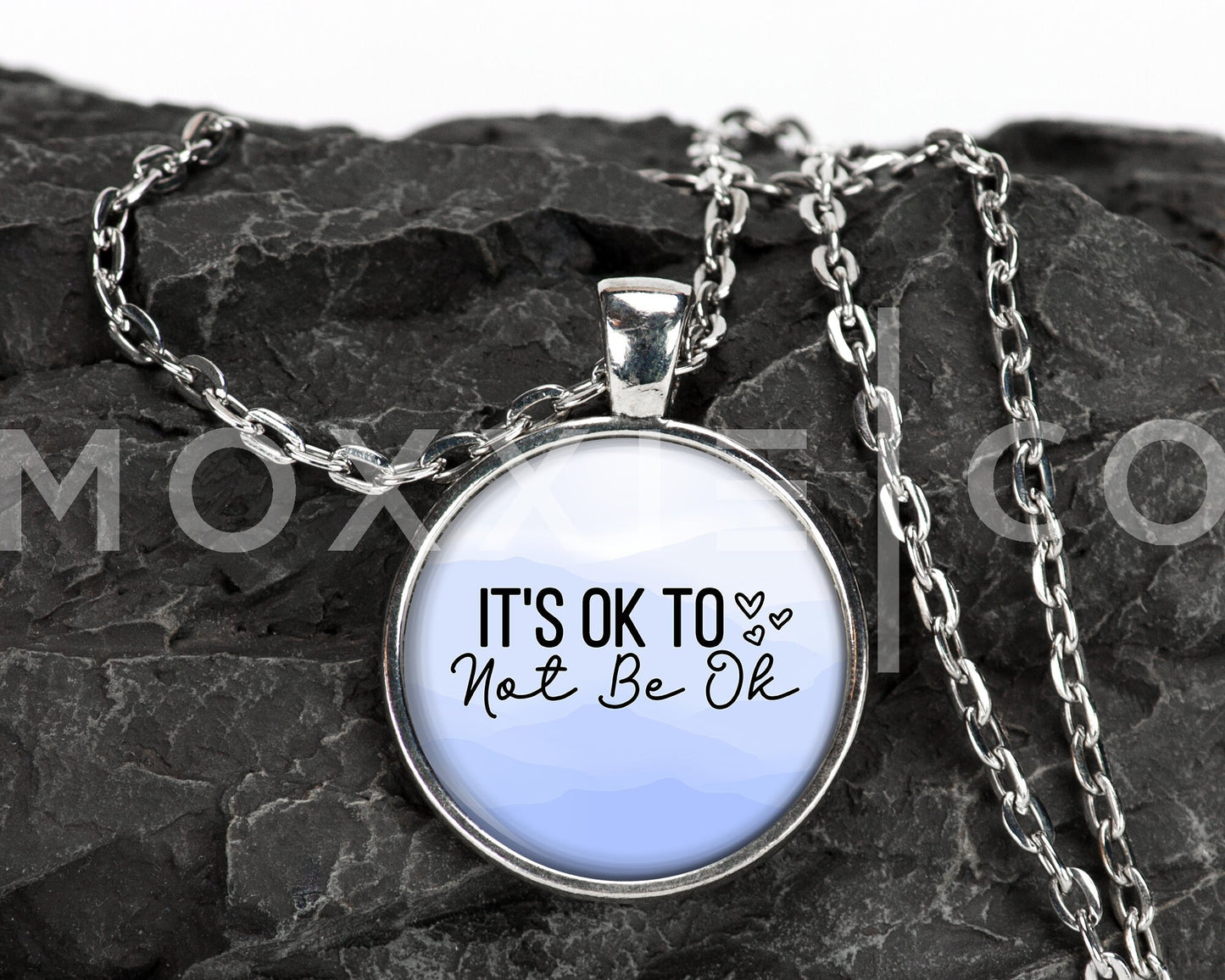 It's OK to Not Be OK Mental Health Anxiety Awareness Pendant Necklace Jewelry // Gifts for Her // Best Friend Gift // Keychain