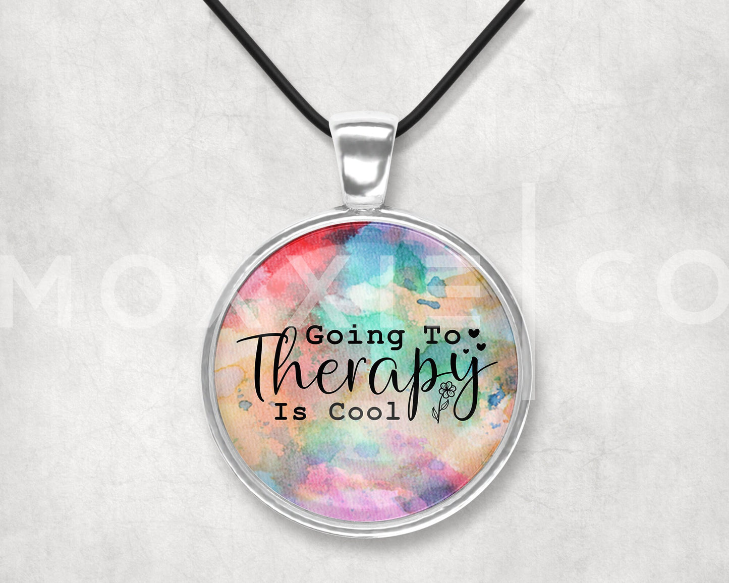 Going to Therapy is Cool Mental Health Anxiety Depression Awareness Pendant Necklace Jewelry // Gifts for Her Best Friend Gift // Keychain