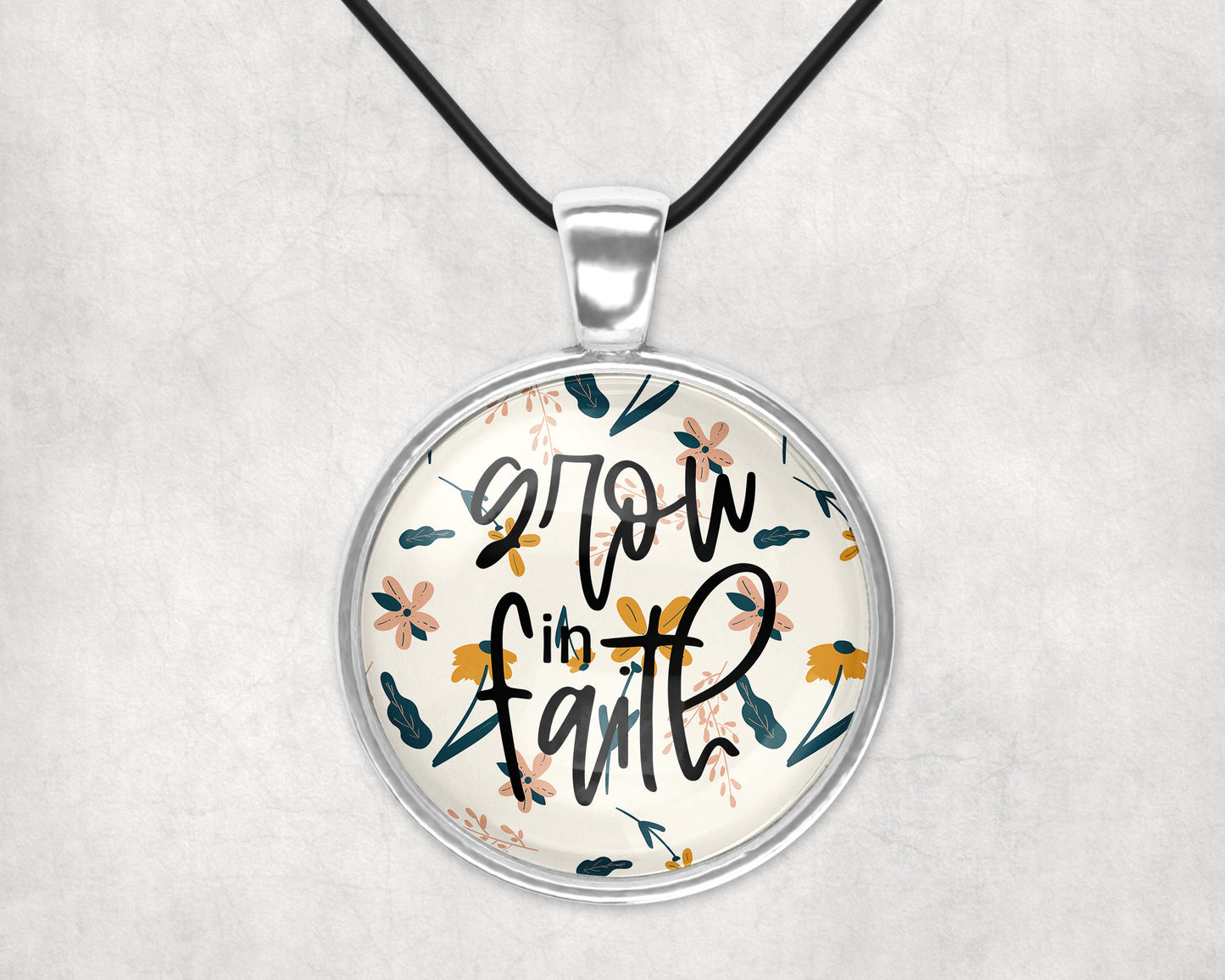 Grow In Faith Christian Religious Pendant Necklace Faith Jewelry // Gifts for Her // Best Friend Gift // Keychain