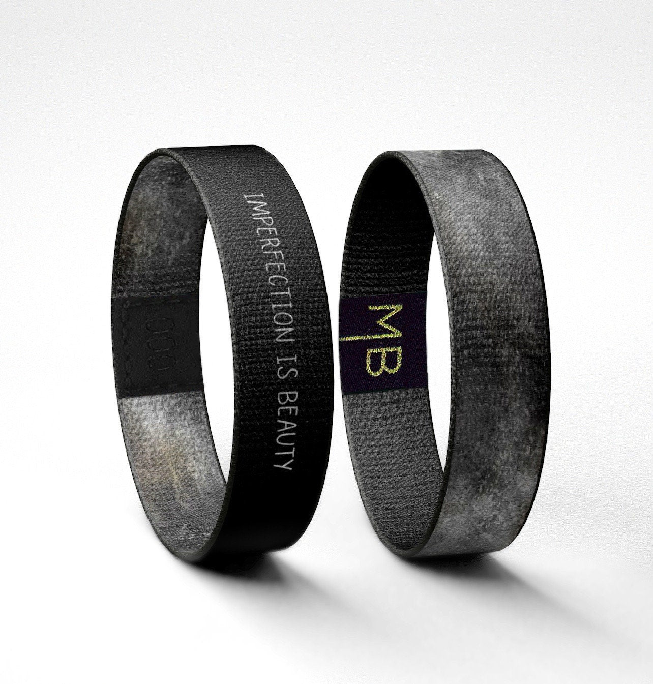 Imperfection Is Beauty Motivational Wristband Reversible Bracelet // Gifts for Her // Gifts for Him / Inspirational Gifts