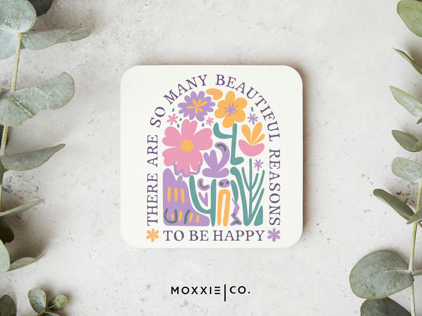 There are so many Beautiful Reasons to be Happy Floral Pastel Bible Verse Quote Motivational Magnet | Inspirational Gift - Moxxie Co.