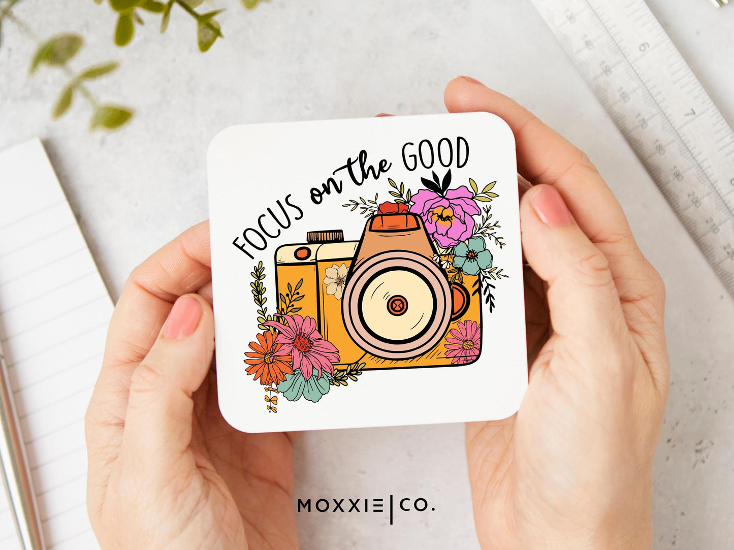 Focus on the Good Vintage Floral Camera Motivational Magnet | Inspirational Gift - Moxxie Co.