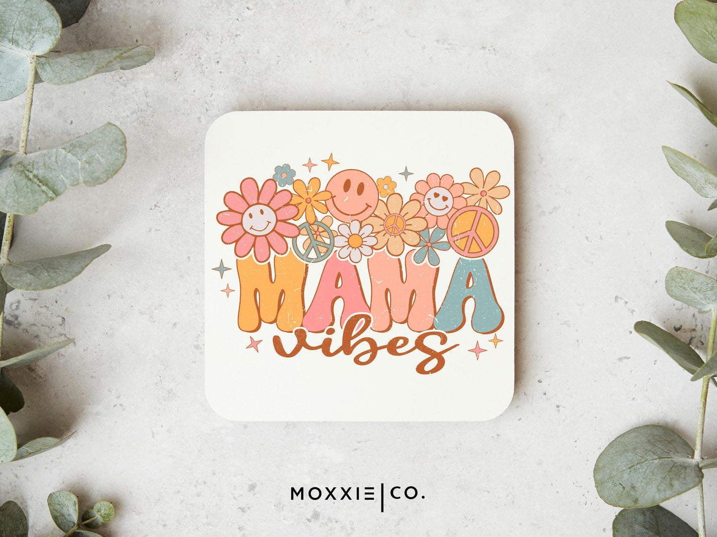 Retro Vintage Mama Vibes Floral Flower Power Mother's Day Gift Motivational Magnet | Inspirational Gift - Moxxie Co.
