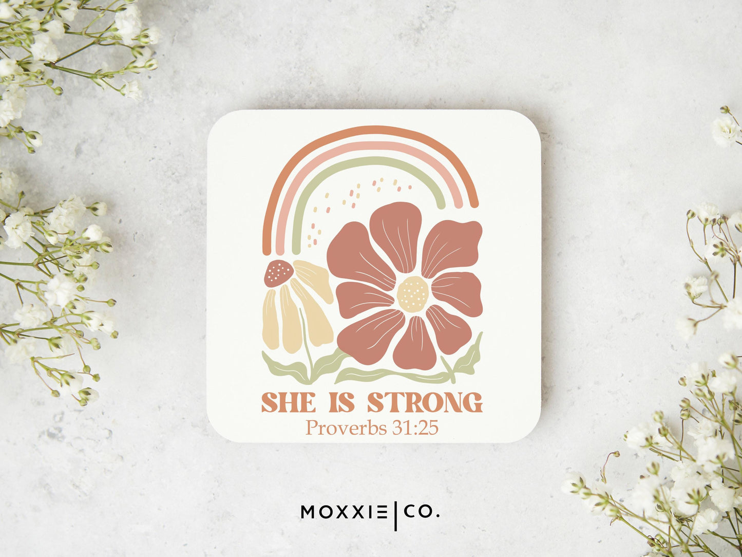 She is Strong Proverbs 31:25 Motivational Magnet | Bible Verse Inspirational Gift for Women - Moxxie Co.