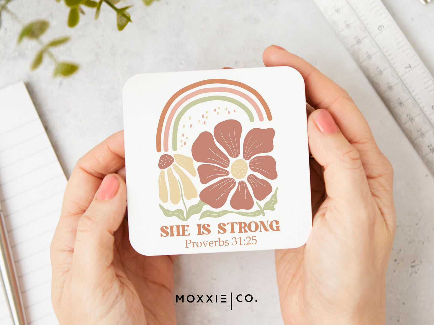 She is Strong Proverbs 31:25 Motivational Magnet | Bible Verse Inspirational Gift for Women - Moxxie Co.