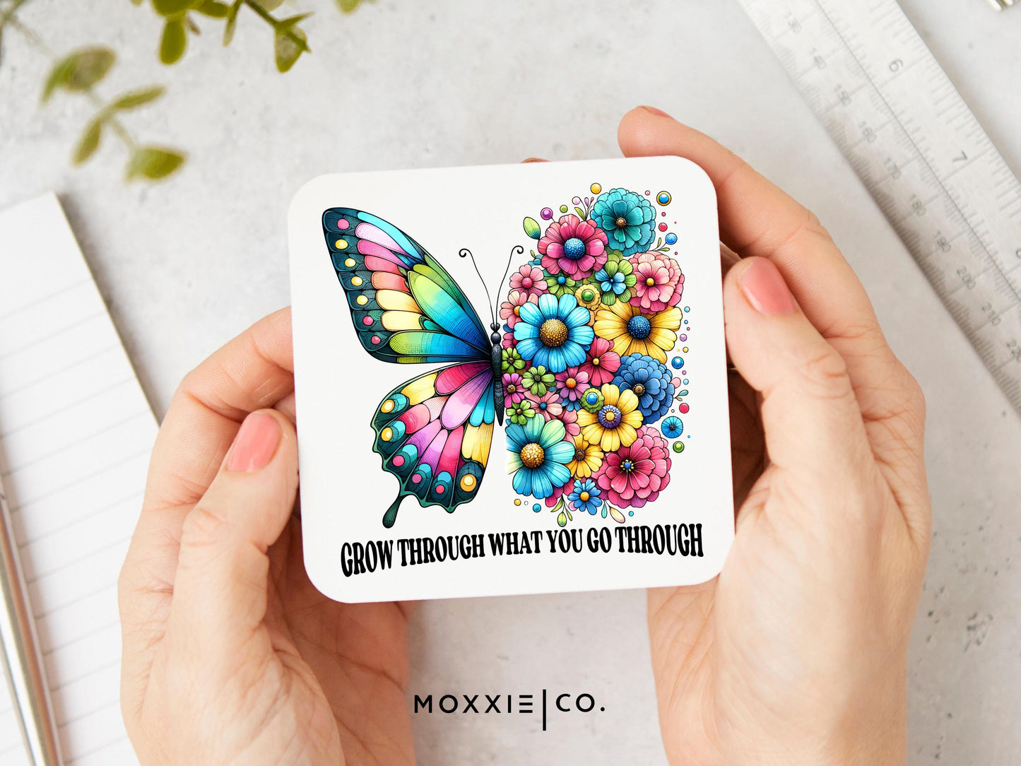 Grow Through What You Go Through Butterfly Bible Verse Motivational Magnet | Inspirational Gift - Moxxie Co.