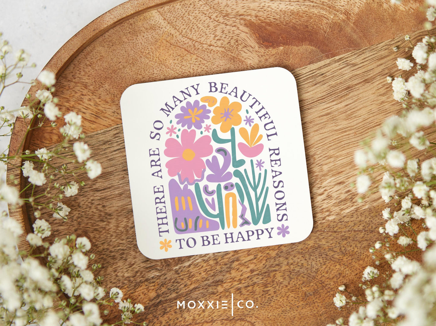 There are so many Beautiful Reasons to be Happy Floral Pastel Bible Verse Quote Motivational Magnet | Inspirational Gift - Moxxie Co.