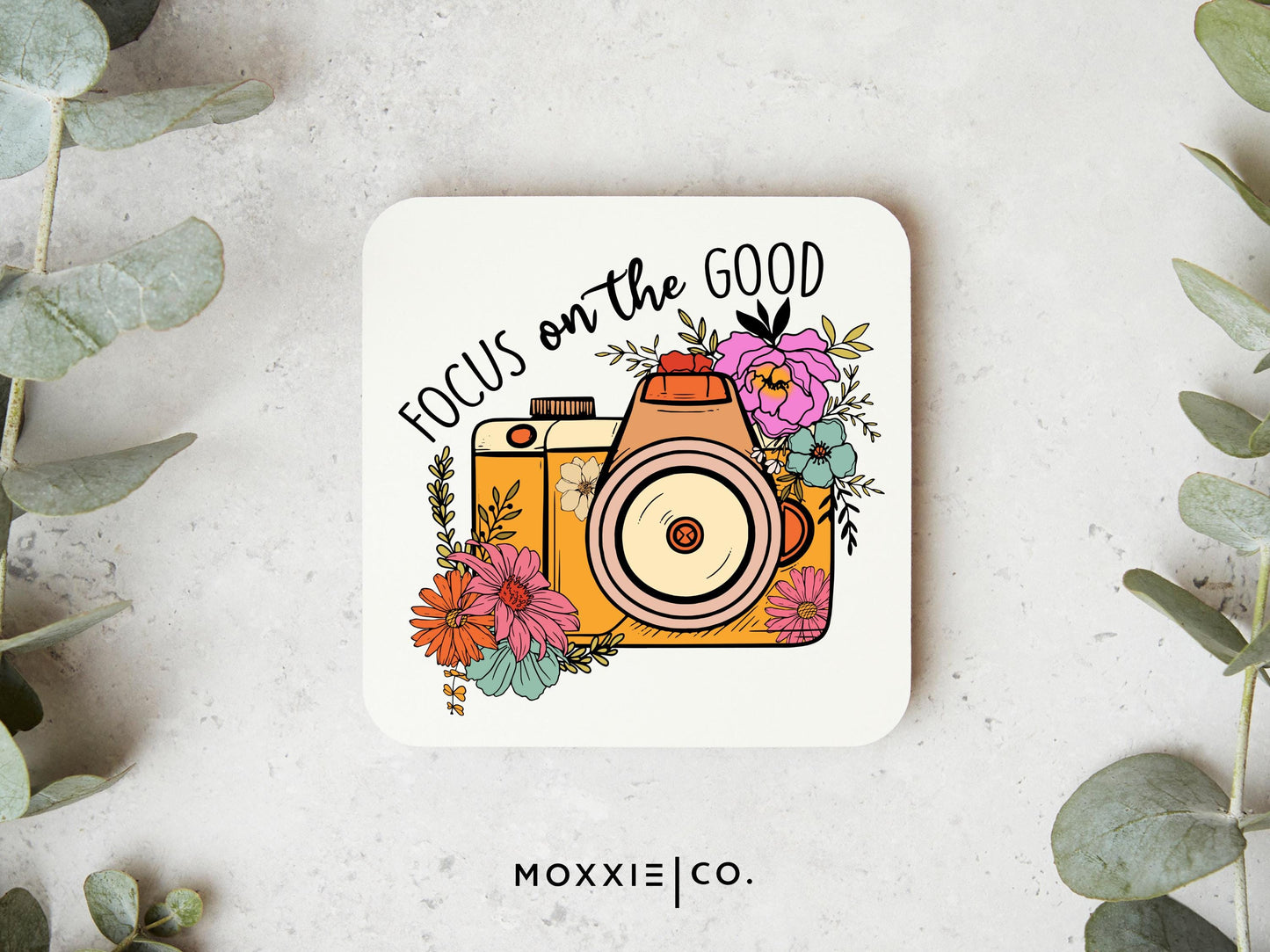 Focus on the Good Vintage Floral Camera Motivational Magnet | Inspirational Gift - Moxxie Co.