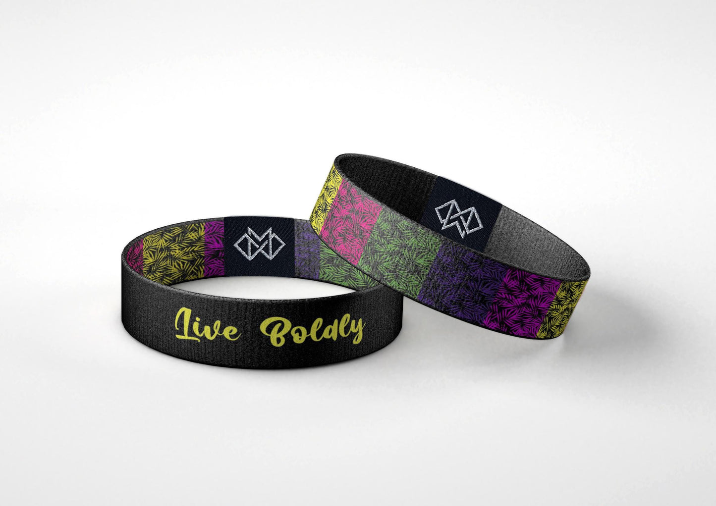 Live Boldly Bracelet Reversible Colorful Motivational Wristband | Courage & Confidence Gift | Bold Pattern Empowerment Jewelry