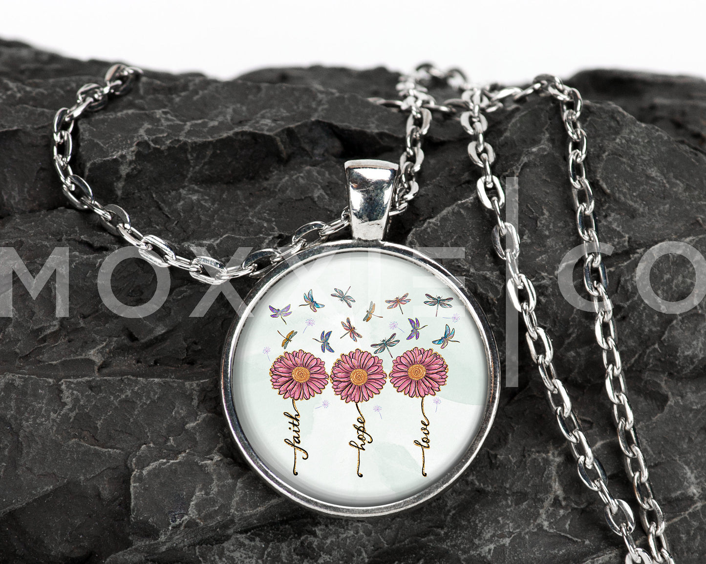 Faith Hope Love Dragonfly Mental Health Awareness Pendant Necklace Jewelry // Gifts for Her // Best Friend Gift // Spiritual // Keychain