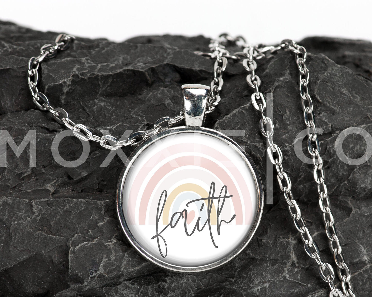 Faith Rainbow Mental Health Awareness Pendant Necklace Jewelry // Gifts for Her // Best Friend Gift // Spiritual // Keychain