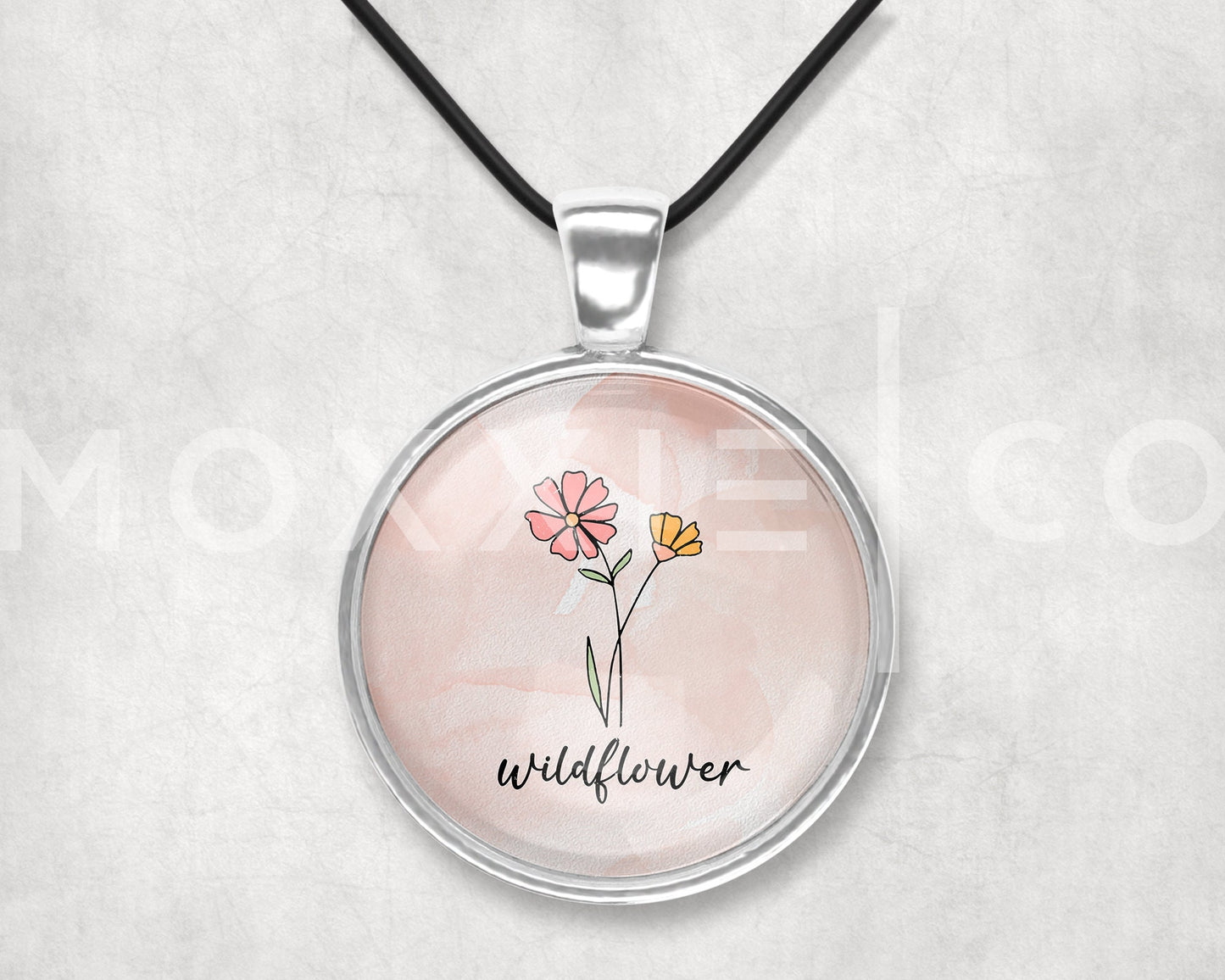Wildflower // Mental Health Anxiety Depression Grief ADHD Awareness Support Pendant Necklace Silver Jewelry // Gifts for Her // Keychain