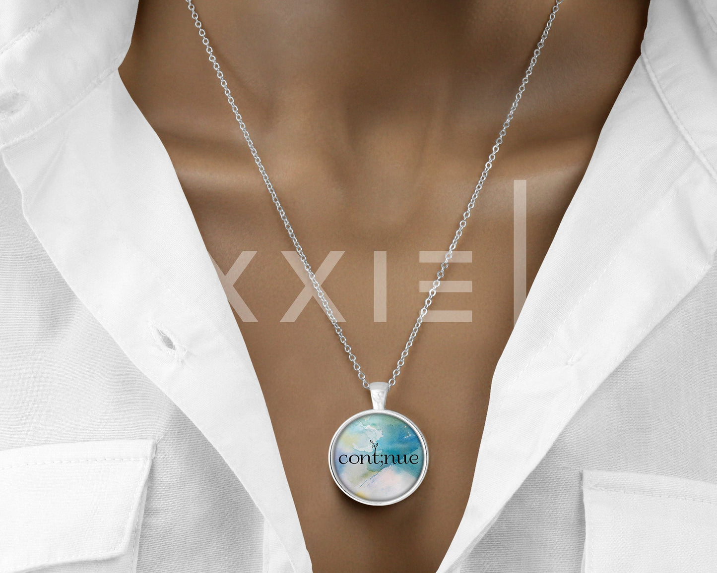 Continue Semicolon ; Mental Health Anxiety Depression Suicide Awareness Support Pendant Necklace Jewelry // Gifts for Her // Keychain