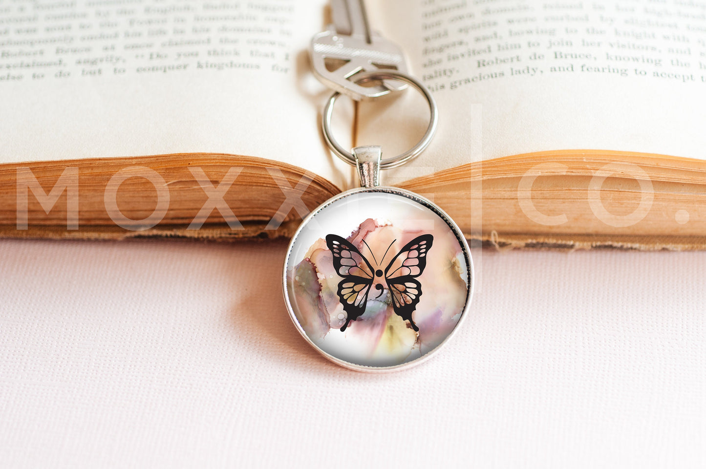 Butterfly Semicolon ; Mental Health Suicide Awareness Pendant Necklace Jewelry // Gifts for Her // Best Friend Gift // Keychain
