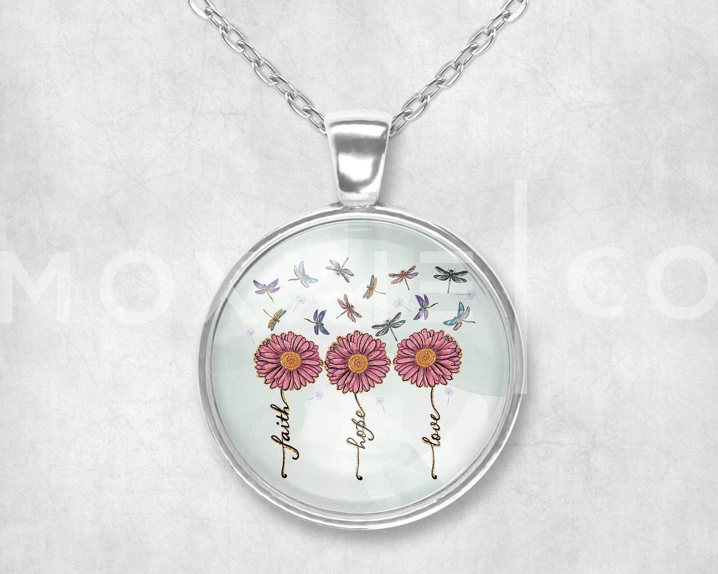 Faith Hope Love Dragonfly Mental Health Awareness Pendant Necklace Jewelry // Gifts for Her // Best Friend Gift // Spiritual // Keychain