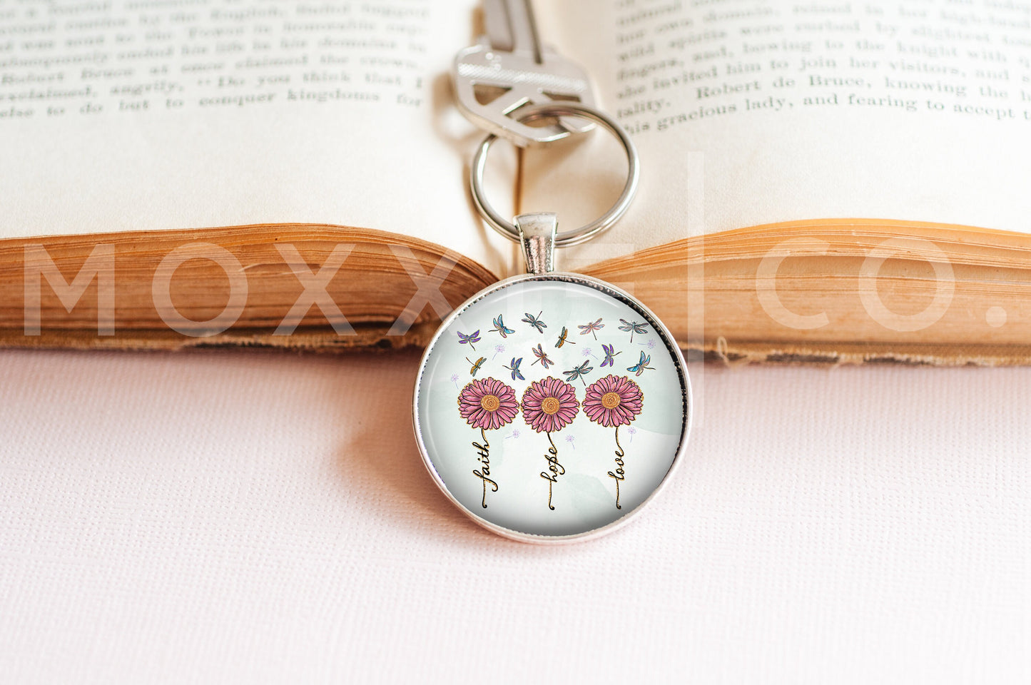 Faith Hope Love Dragonfly Mental Health Awareness Pendant Necklace Jewelry // Gifts for Her // Best Friend Gift // Spiritual // Keychain