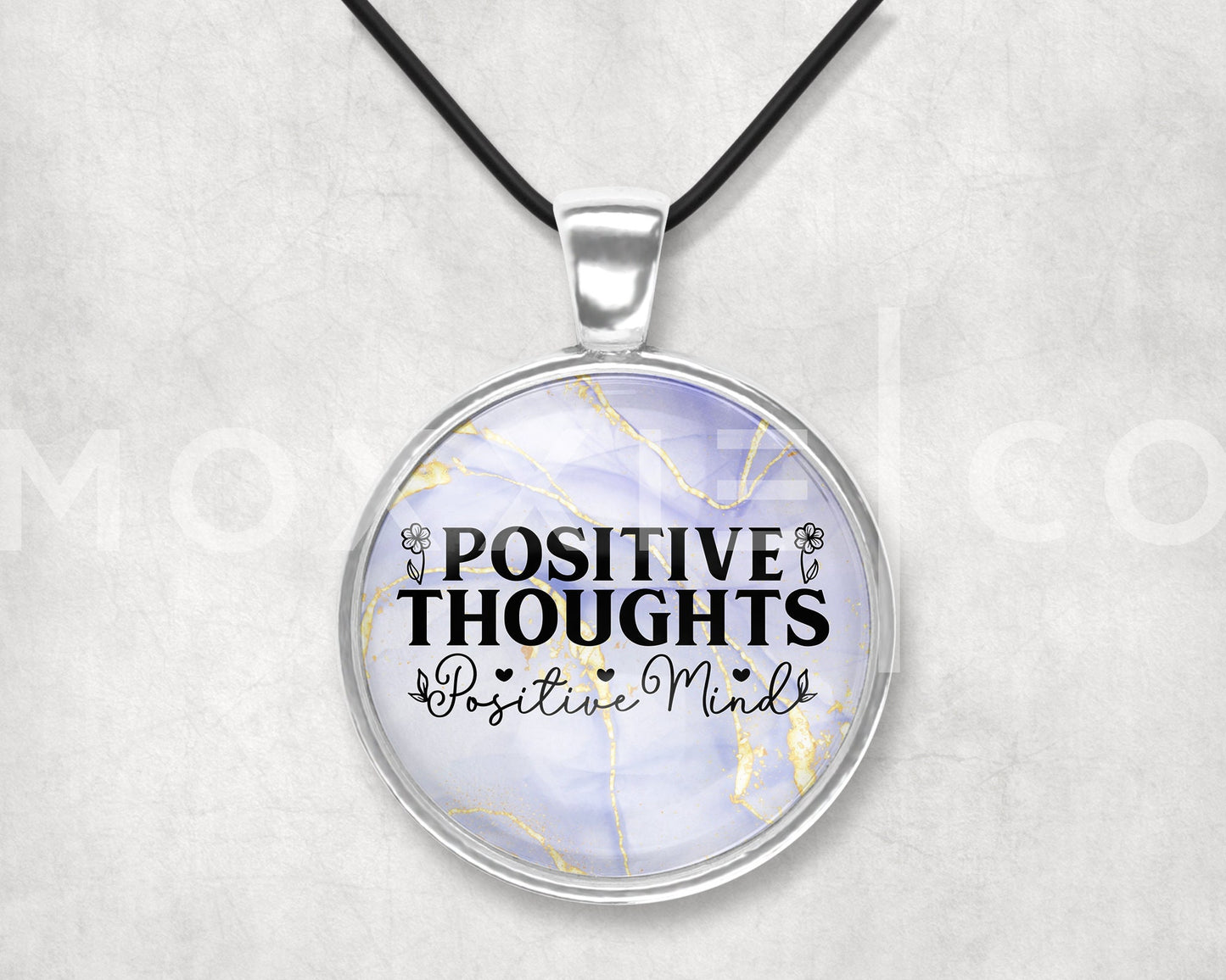 Positive Thoughts Positive Mind Mental Health Anxiety Awareness Pendant Necklace Jewelry // Gifts for Her // Best Friend Gift // Keychain