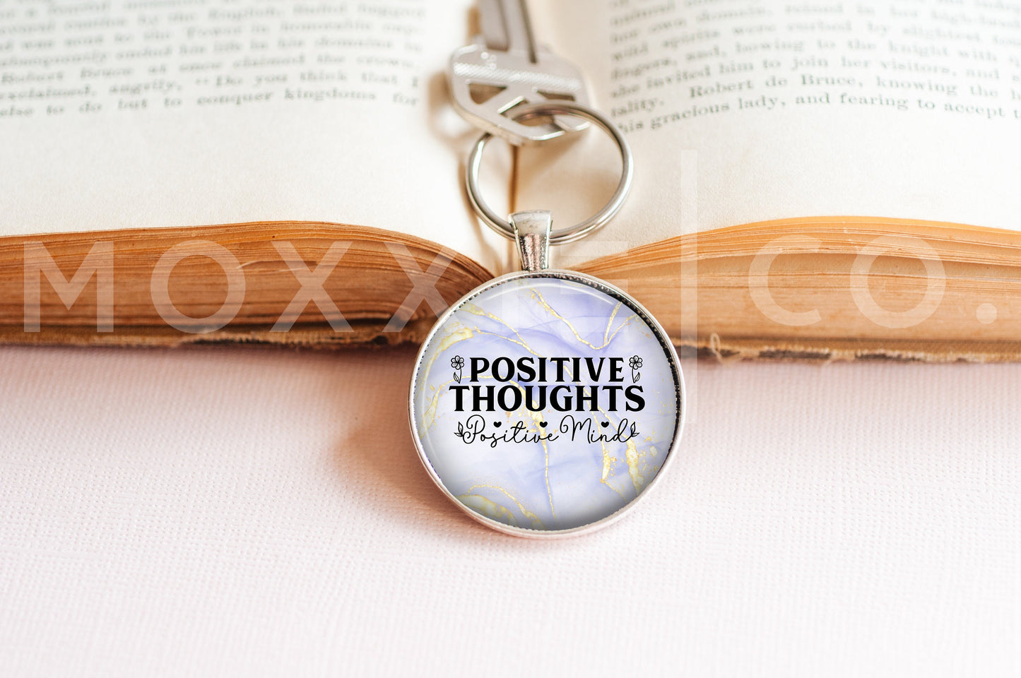 Positive Thoughts Positive Mind Mental Health Anxiety Awareness Pendant Necklace Jewelry // Gifts for Her // Best Friend Gift // Keychain