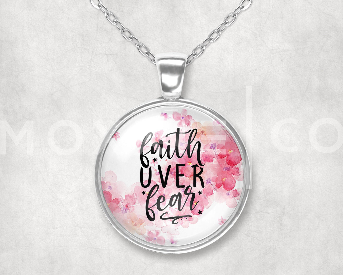 Faith Over Fear Mental Health Anxiety Awareness Pendant Necklace Jewelry // Gifts for Her // Best Friend Gift // Spiritual // Keychain