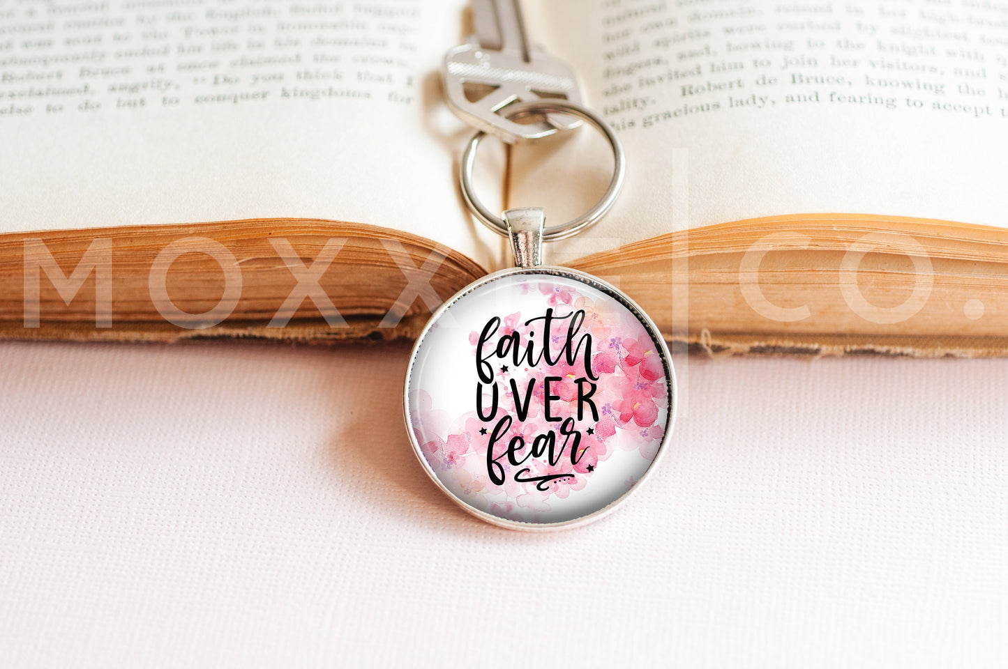Faith Over Fear Mental Health Anxiety Awareness Pendant Necklace Jewelry // Gifts for Her // Best Friend Gift // Spiritual // Keychain