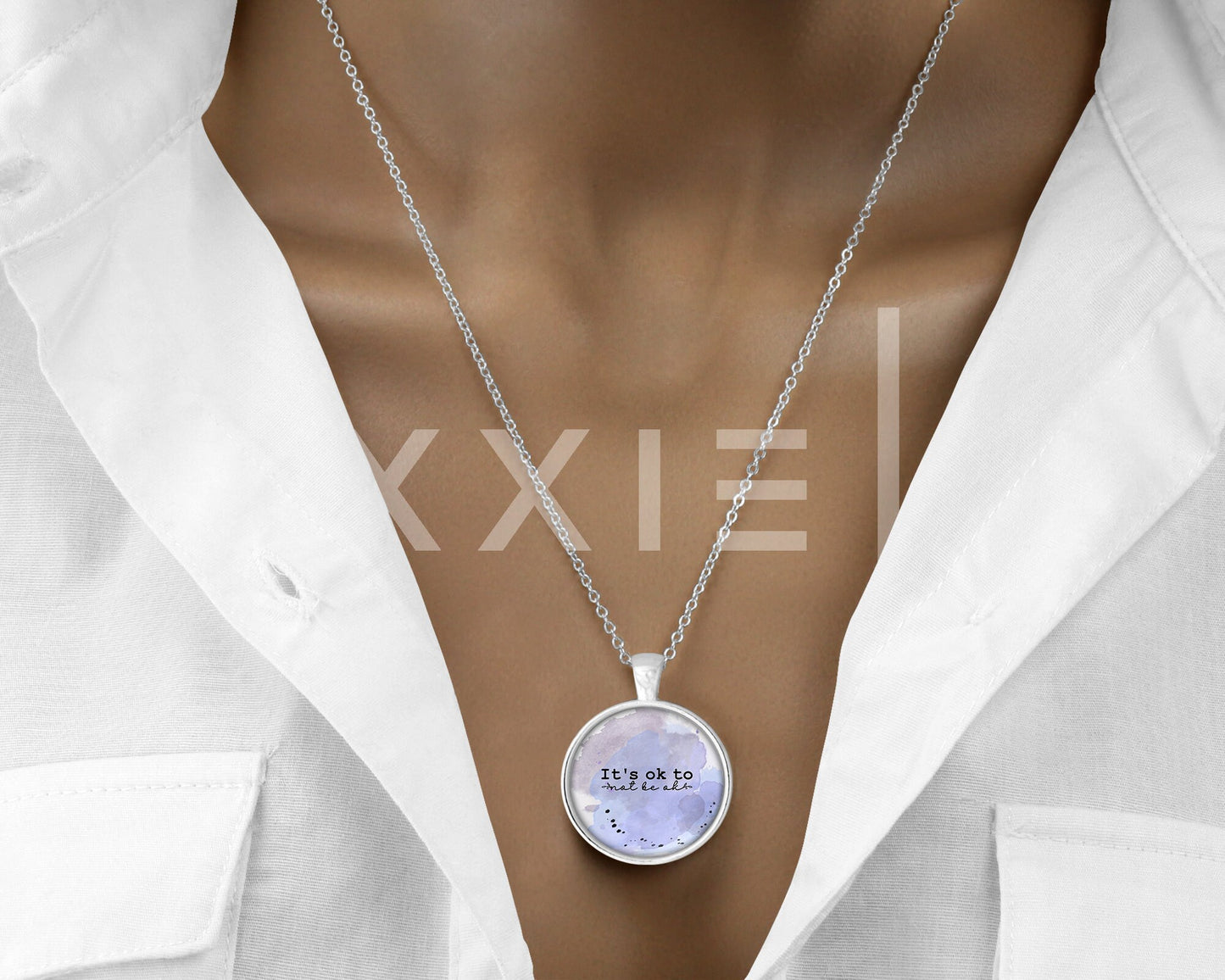 It's Ok to Not Be Ok Mental Health Anxiety Awareness Pendant Necklace Jewelry // Gift for Her // Best Friend Gift // Popular Now // Keychain