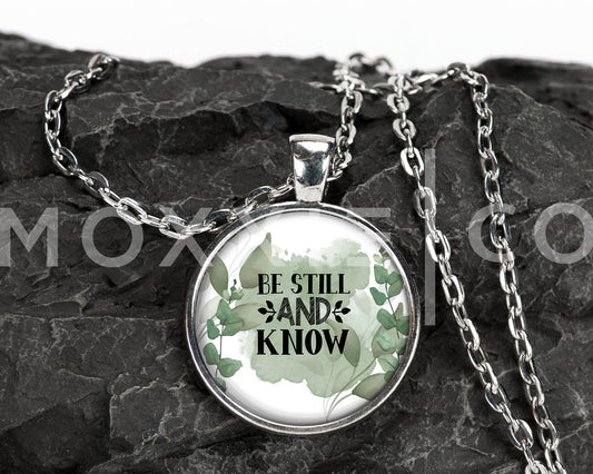 Be Still and Know Mental Health Awareness Spiritual Pendant Necklace Silver Jewelry // Gifts for Her // Best Friend Gift // Keychain