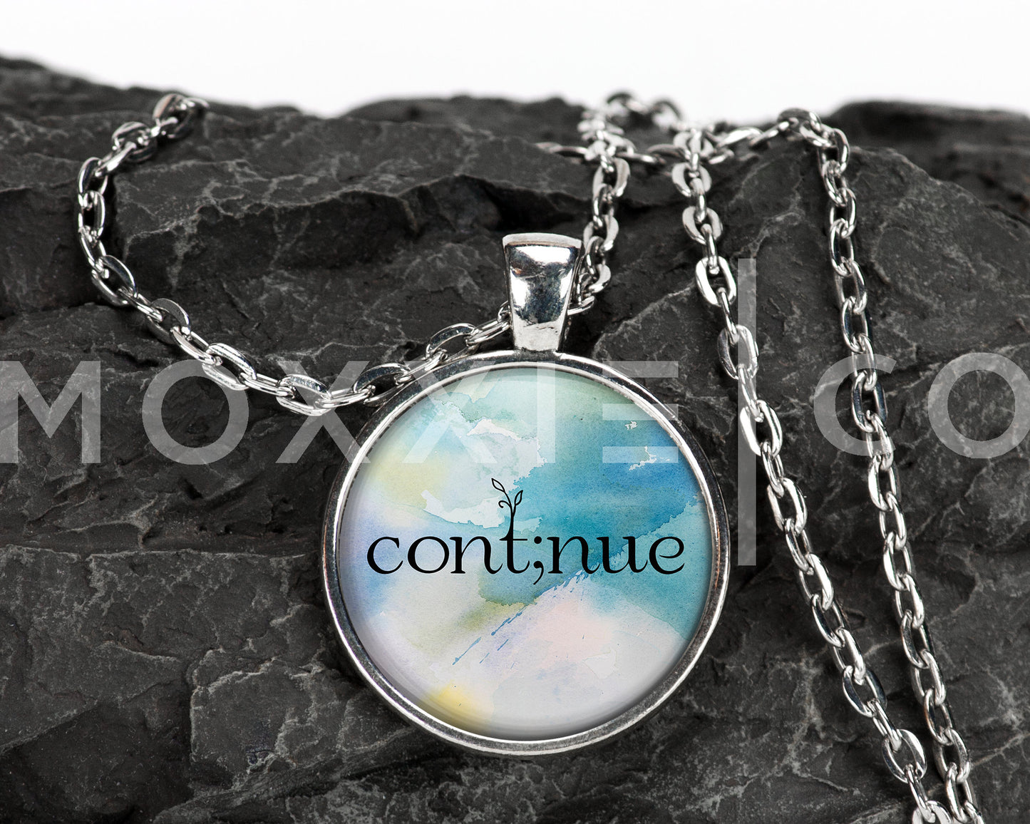Continue Semicolon ; Mental Health Anxiety Depression Suicide Awareness Support Pendant Necklace Jewelry // Gifts for Her // Keychain