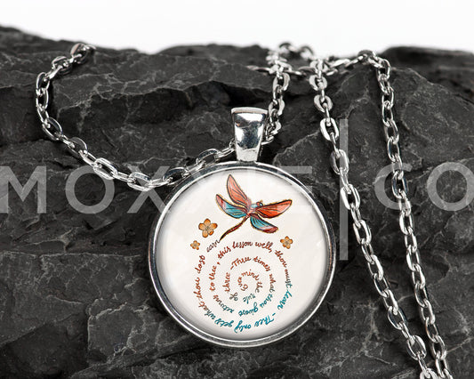 Dragonfly The Rule of Three Mental Health Awareness Pendant Necklace Jewelry // Gifts for Her // Best Friend Gift // Popular Now // Keychain