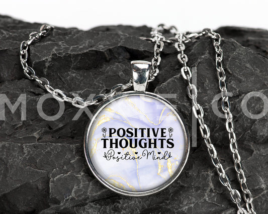 Positive Thoughts Positive Mind Mental Health Anxiety Awareness Pendant Necklace Jewelry // Gifts for Her // Best Friend Gift // Keychain