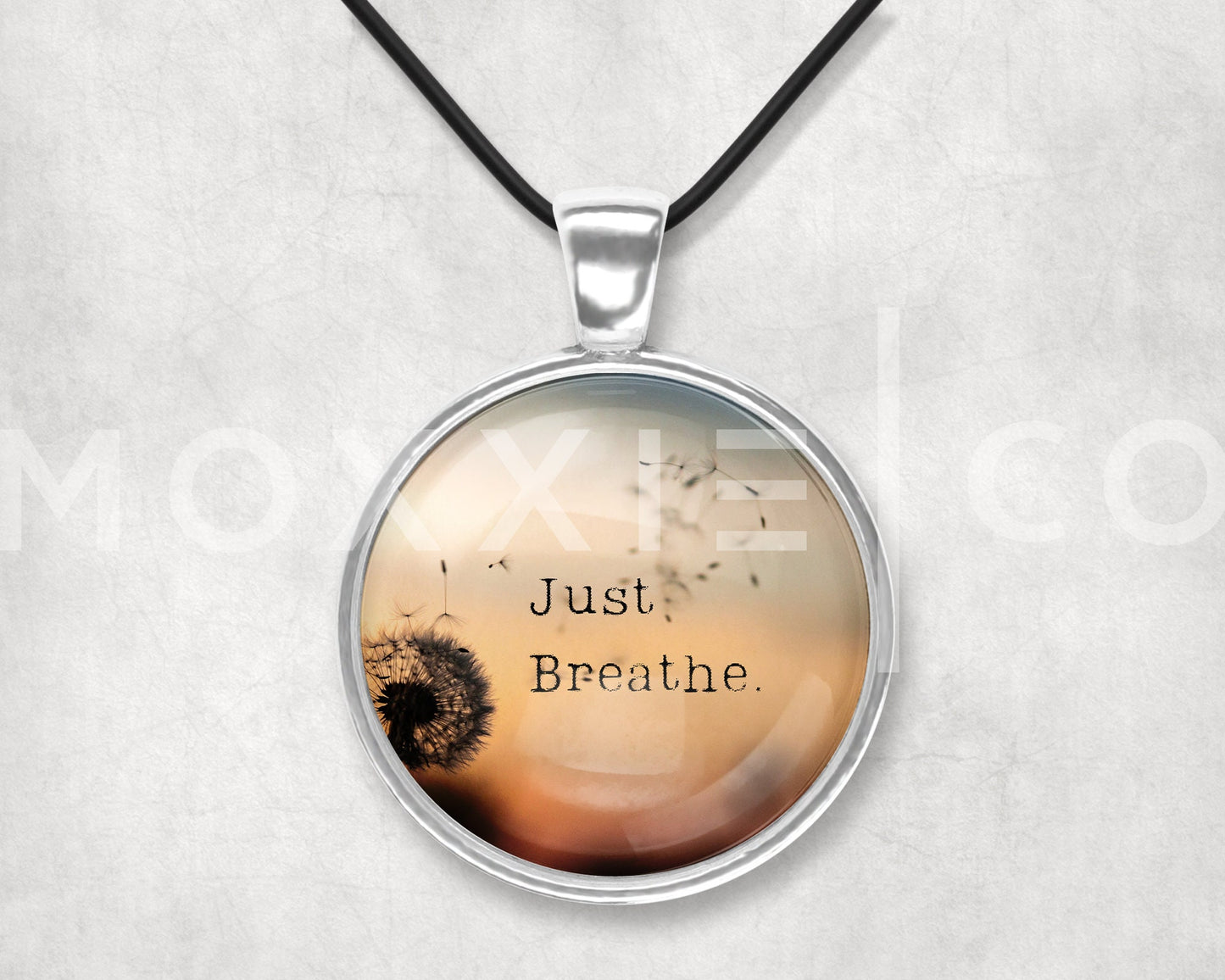 Just Breathe // Mental Health Anxiety Depression ADHD Awareness Support Pendant Necklace Jewelry // Gifts for Her // Keychain