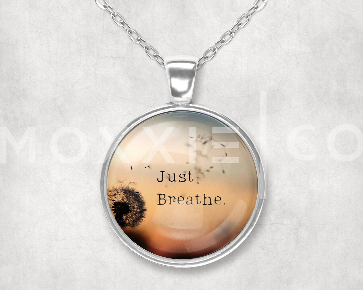 Just Breathe // Mental Health Anxiety Depression ADHD Awareness Support Pendant Necklace Jewelry // Gifts for Her // Keychain