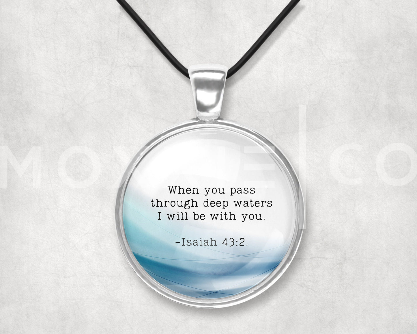 Isaiah 43:2 // Mental Health Support Christian Bible Verse Pendant Necklace Faith Scripture Jewelry Gifts for Her Keychain