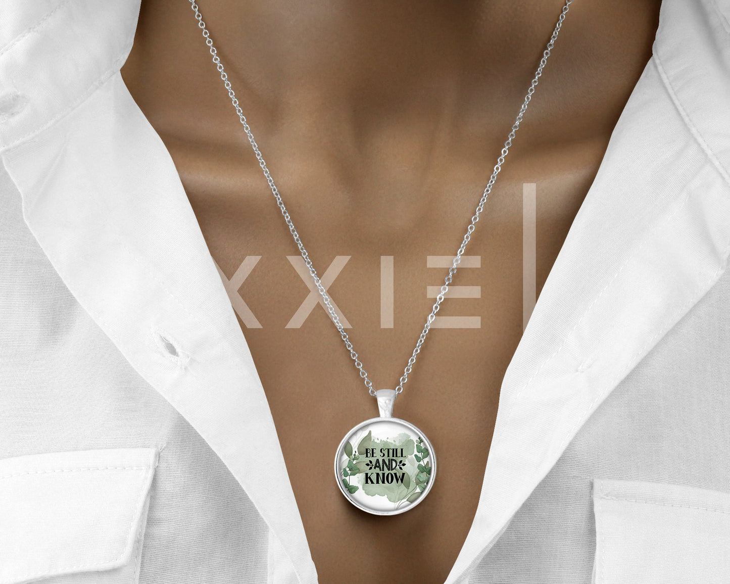 Be Still and Know Mental Health Awareness Spiritual Pendant Necklace Silver Jewelry // Gifts for Her // Best Friend Gift // Keychain