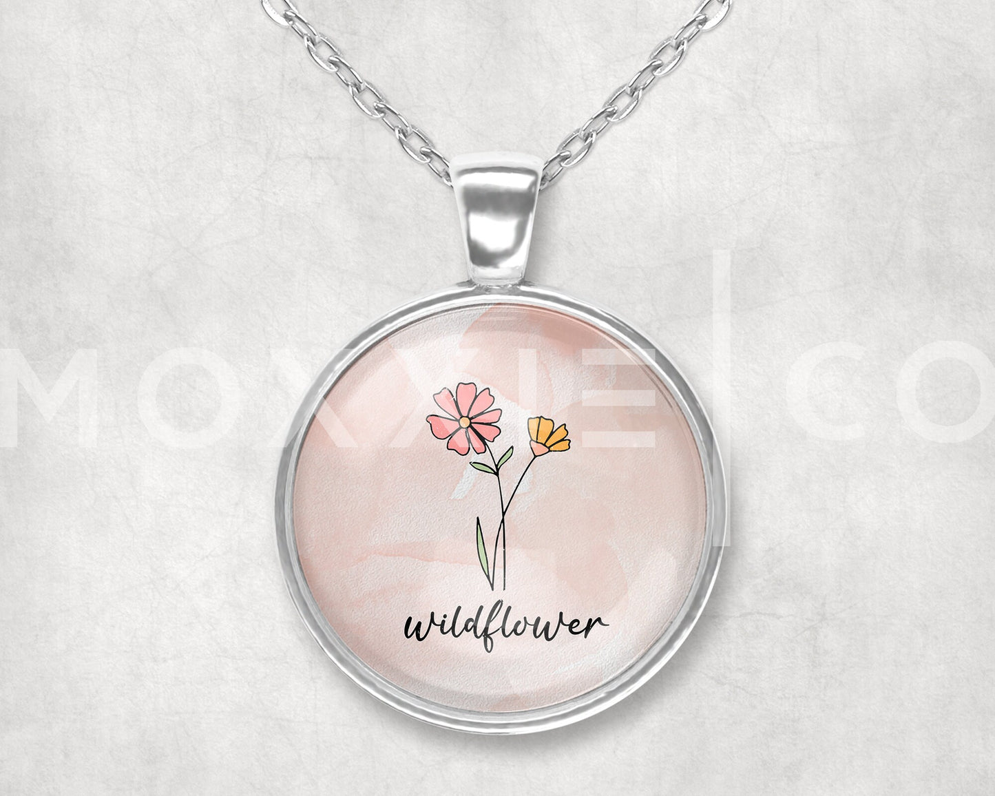Wildflower // Mental Health Anxiety Depression Grief ADHD Awareness Support Pendant Necklace Silver Jewelry // Gifts for Her // Keychain