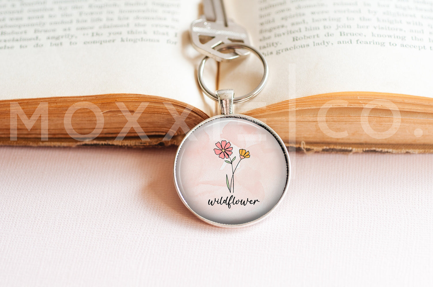 Wildflower // Mental Health Anxiety Depression Grief ADHD Awareness Support Pendant Necklace Silver Jewelry // Gifts for Her // Keychain