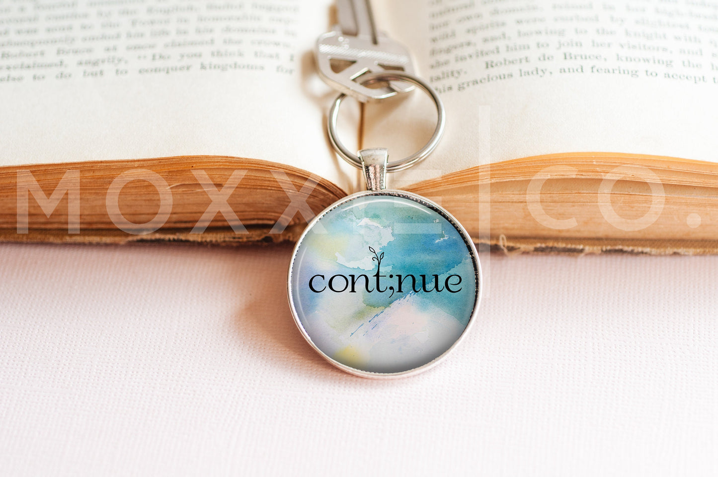 Continue Semicolon ; Mental Health Anxiety Depression Suicide Awareness Support Pendant Necklace Jewelry // Gifts for Her // Keychain