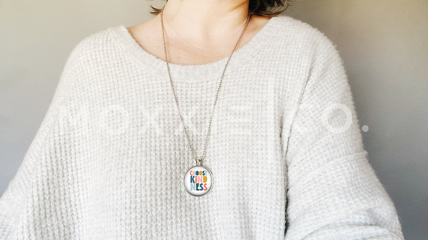 Choose Kindness Mental Health Awareness Pendant Necklace Jewelry // Gifts for Her // Best Friend Gift // Popular Now // Keychain