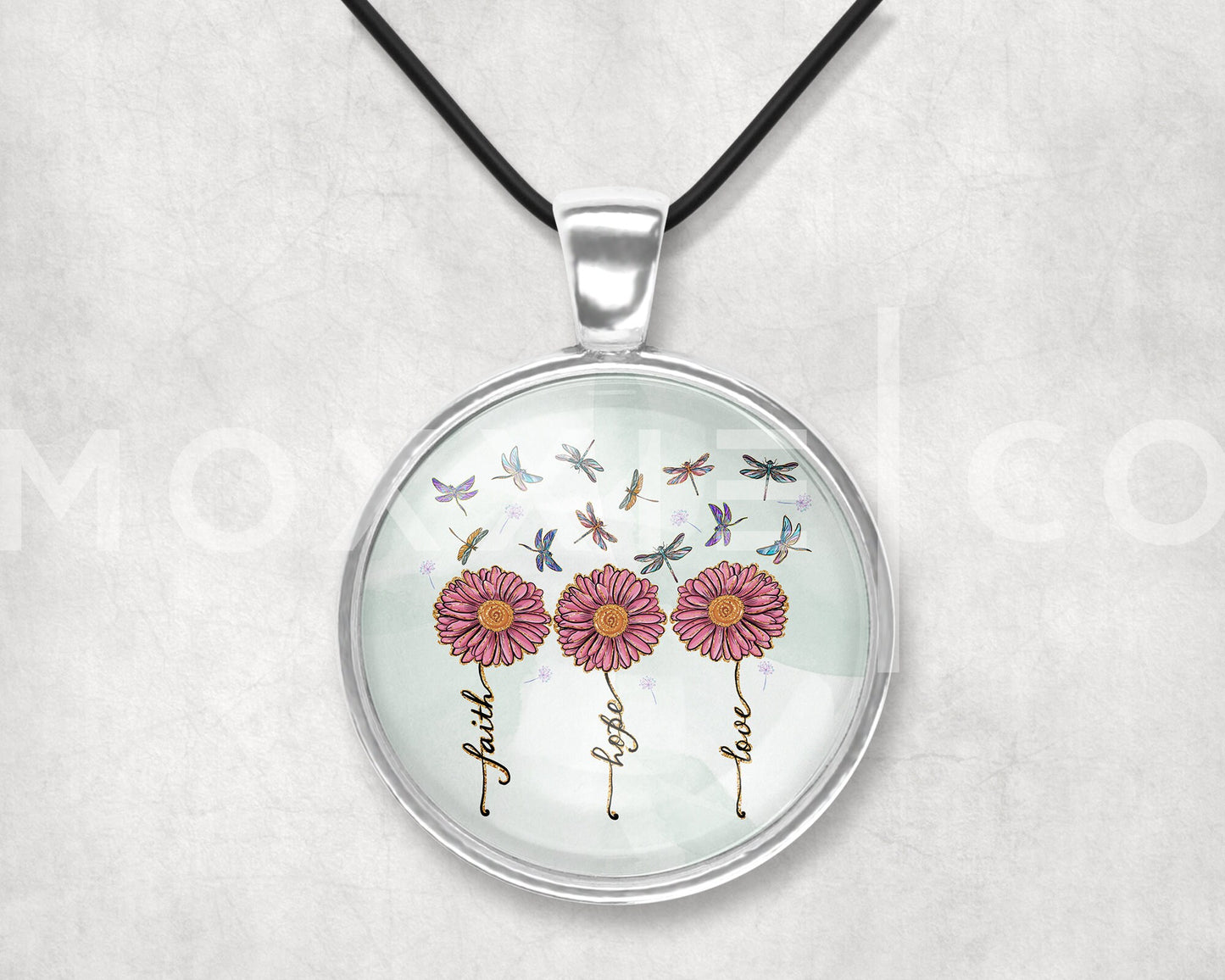 Faith Hope Love Dragonfly Mental Health Awareness Pendant Necklace Jewelry // Gifts for Her // Best Friend Gift // Spiritual // Keychain