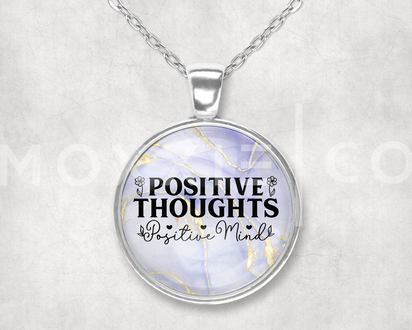 Positive Thoughts Positive Mind Mental Health Anxiety Awareness Pendant Necklace Jewelry // Gifts for Her // Best Friend Gift // Keychain