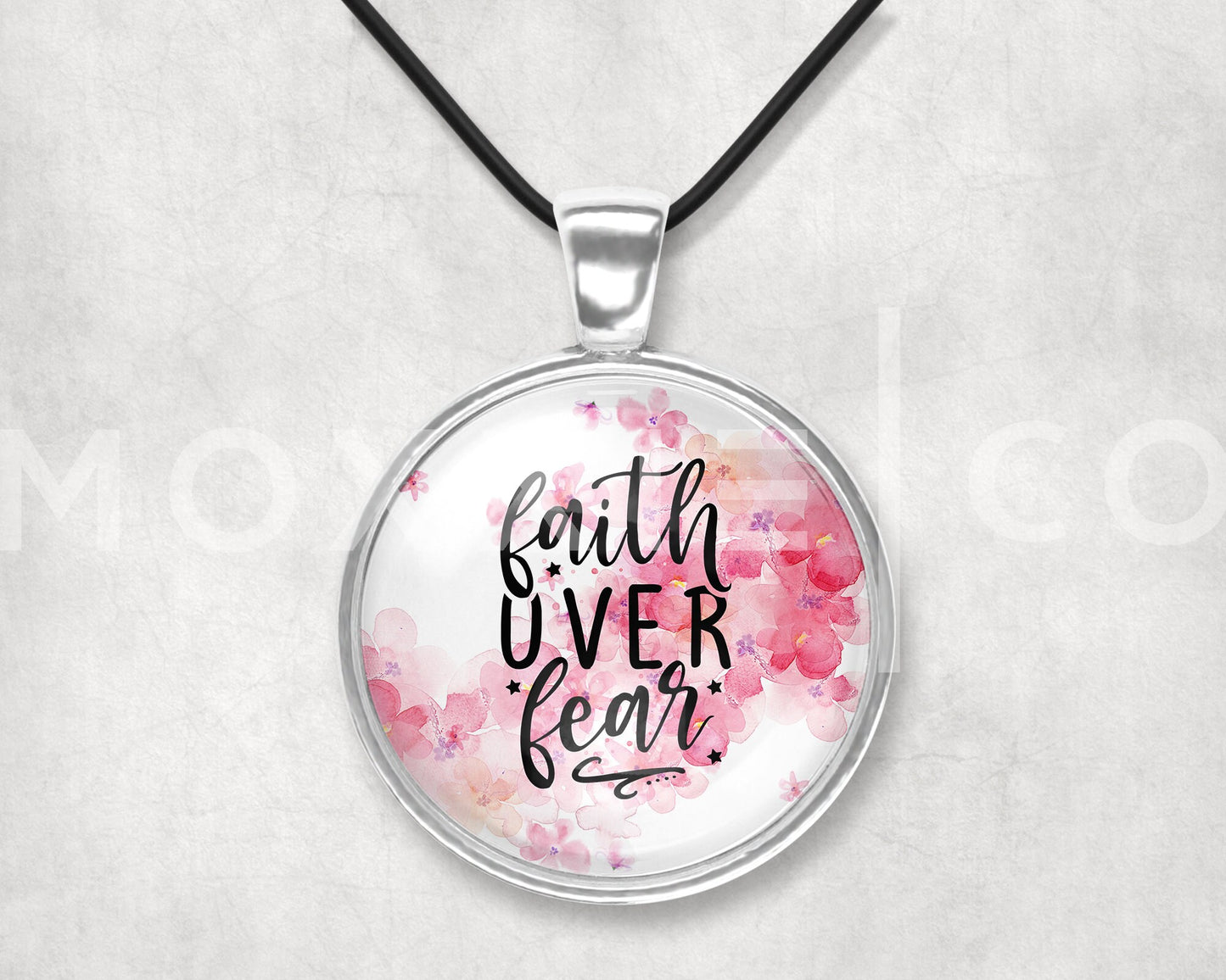 Faith Over Fear Mental Health Anxiety Awareness Pendant Necklace Jewelry // Gifts for Her // Best Friend Gift // Spiritual // Keychain
