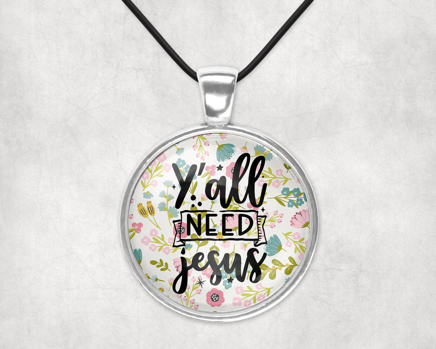 Ya'll Need Jesus Funny Christian Religious // Mental Health Faith Pendant Necklace Jewelry // Gifts for Her // Best Friend Gift // Keychain